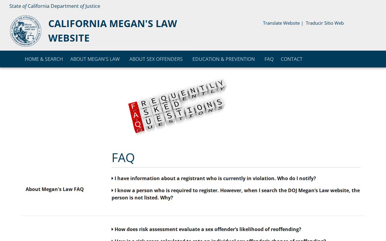 Santa Clara County sex offender registry FAQ and posting limits